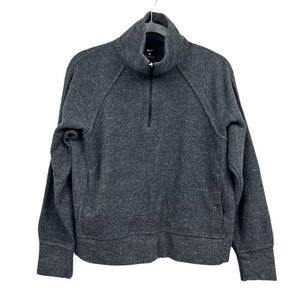 Nike Womens Therma Fit Training Sweatshirt Quarter Zip Pullover Pockets Gray S*